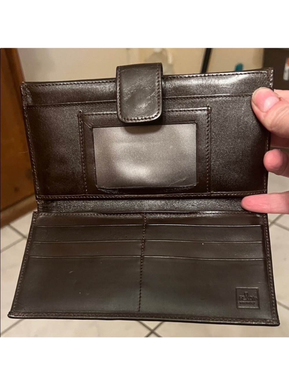 Fendi Brown & Black Logo Chain Shoulder Wallet - Picture 6 of 13